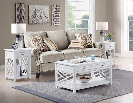 Coventry 36" Coffee Table with Drawer and Two End Tables with Drawer
